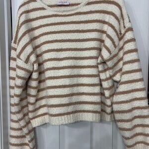 Striped Cream and Brown Sweater